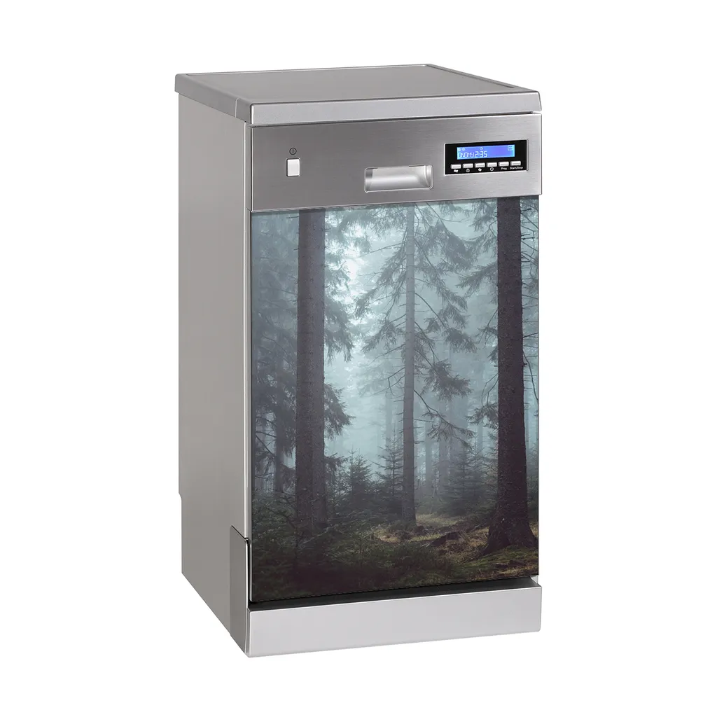 Geschirrspüle Magnet für Spülmaschine Magnetmatte Küche Magnete Dekorative 45x70 cm - Nebliger Wald